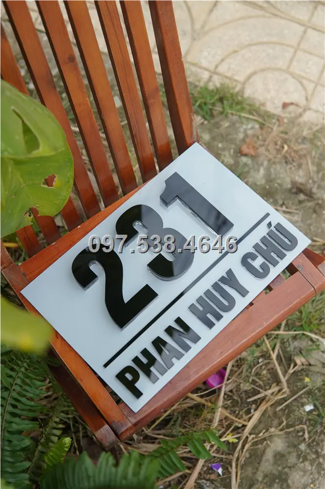 Biển Số Nhà Đẹp Hiện Đại tại Thủ Dầu Một -Bình Dương Kích Thước 30x20, Số Nổi 8mm, Chữ Nổi 2mm, Chất Liệu Mica, Alu , Mực Uv, Làm Theo Yêu Cầu, Miễn Phí Thiết Kế Và Miễn Phí Vận Chuyển Tận Nhà 7 Biển Số Nhà Đẹp Hiện Đại tại Thủ Dầu Một -Bình Dương
Kích Thước 30x20, Số Nổi 8mm, Chữ Nổi 2mm, Chất Liệu Mica, Alu , Mực Uv, Làm Theo Yêu Cầu, Miễn Phí Thiết Kế Và Miễn Phí Vận Chuyển Tận Nhà - Ảnh 7