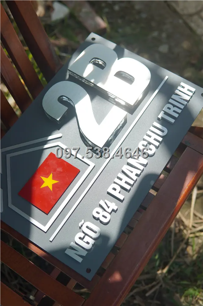 Biển Số Nhà Đẹp Hiện Đại tại Trà Vinh Kích Thước 30x20, Số Nổi 8mm, Chữ Nổi 2mm, Chất Liệu Mica, Alu , Mực Uv, Làm Theo Yêu Cầu, Miễn Phí Thiết Kế Và Miễn Phí Vận Chuyển Tận Nhà 2 Biển Số Nhà Đẹp Hiện Đại tại Trà Vinh
Kích Thước 30x20, Số Nổi 8mm, Chữ Nổi 2mm, Chất Liệu Mica, Alu , Mực Uv, Làm Theo Yêu Cầu, Miễn Phí Thiết Kế Và Miễn Phí Vận Chuyển Tận Nhà - Ảnh 2