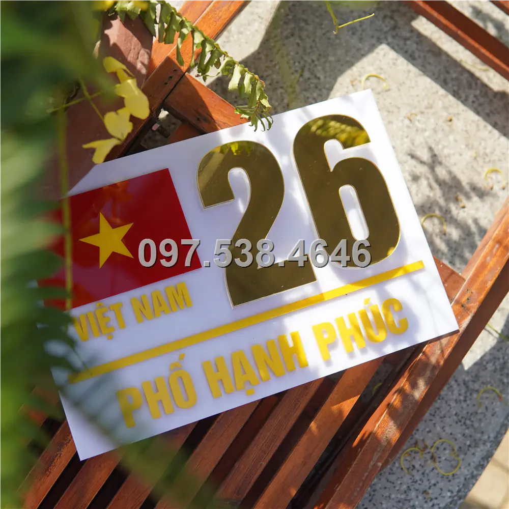 Biển Số Nhà Đẹp Hiện Đại tại Uông Bí -Quảng Ninh Kích Thước 30x20, Số Nổi 8mm, Chữ Nổi 2mm, Chất Liệu Mica, Alu , Mực Uv, Làm Theo Yêu Cầu, Miễn Phí Thiết Kế Và Miễn Phí Vận Chuyển Tận Nhà 11 Biển Số Nhà Đẹp Hiện Đại tại Uông Bí -Quảng Ninh
Kích Thước 30x20, Số Nổi 8mm, Chữ Nổi 2mm, Chất Liệu Mica, Alu , Mực Uv, Làm Theo Yêu Cầu, Miễn Phí Thiết Kế Và Miễn Phí Vận Chuyển Tận Nhà - Ảnh 11