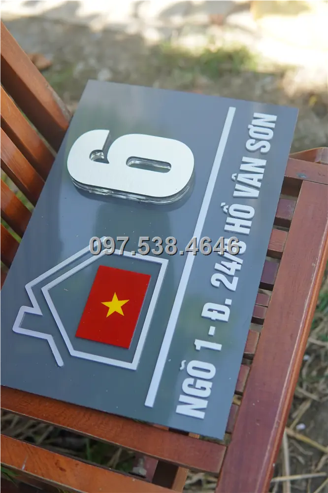 Biển Số Nhà Đẹp Hiện Đại tại Tuyên Quang Kích Thước 30x20, Số Nổi 8mm, Chữ Nổi 2mm, Chất Liệu Mica, Alu , Mực Uv, Làm Theo Yêu Cầu, Miễn Phí Thiết Kế Và Miễn Phí Vận Chuyển Tận Nhà 9 Biển Số Nhà Đẹp Hiện Đại tại Tuyên Quang
Kích Thước 30x20, Số Nổi 8mm, Chữ Nổi 2mm, Chất Liệu Mica, Alu , Mực Uv, Làm Theo Yêu Cầu, Miễn Phí Thiết Kế Và Miễn Phí Vận Chuyển Tận Nhà - Ảnh 9