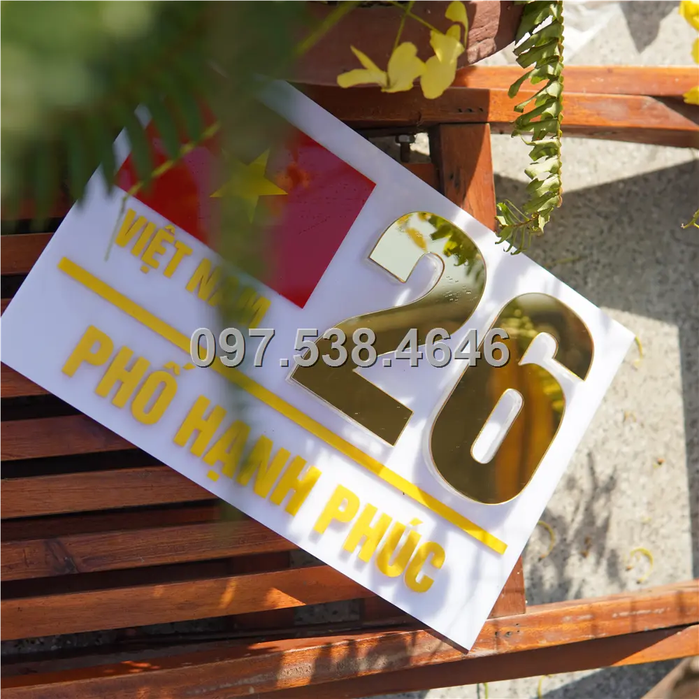 Biển Số Nhà Đẹp Hiện Đại tại Vị Thanh -Hậu Giang Kích Thước 30x20, Số Nổi 8mm, Chữ Nổi 2mm, Chất Liệu Mica, Alu , Mực Uv, Làm Theo Yêu Cầu, Miễn Phí Thiết Kế Và Miễn Phí Vận Chuyển Tận Nhà 13 Biển Số Nhà Đẹp Hiện Đại tại Vị Thanh -Hậu Giang
Kích Thước 30x20, Số Nổi 8mm, Chữ Nổi 2mm, Chất Liệu Mica, Alu , Mực Uv, Làm Theo Yêu Cầu, Miễn Phí Thiết Kế Và Miễn Phí Vận Chuyển Tận Nhà - Ảnh 13