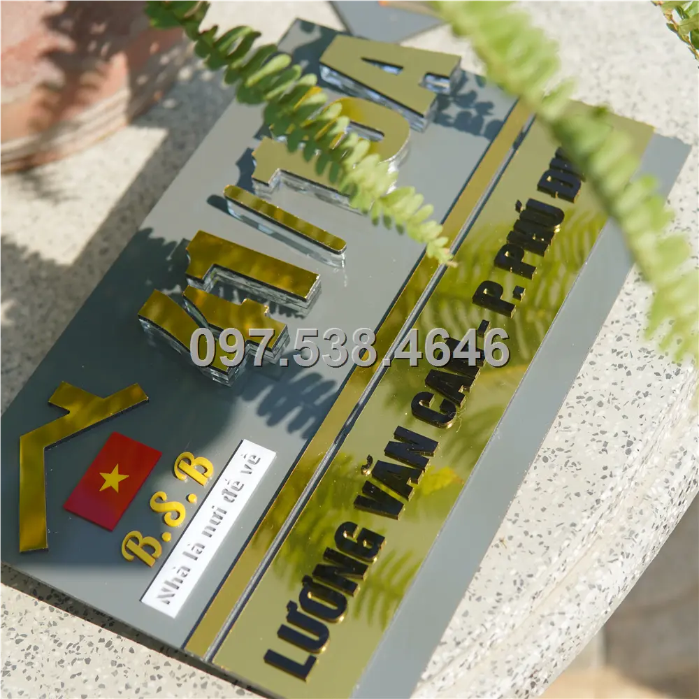Biển Số Nhà Đẹp Hiện Đại tại Uông Bí -Quảng Ninh Kích Thước 30x20, Số Nổi 8mm, Chữ Nổi 2mm, Chất Liệu Mica, Alu , Mực Uv, Làm Theo Yêu Cầu, Miễn Phí Thiết Kế Và Miễn Phí Vận Chuyển Tận Nhà 5 Biển Số Nhà Đẹp Hiện Đại tại Uông Bí -Quảng Ninh
Kích Thước 30x20, Số Nổi 8mm, Chữ Nổi 2mm, Chất Liệu Mica, Alu , Mực Uv, Làm Theo Yêu Cầu, Miễn Phí Thiết Kế Và Miễn Phí Vận Chuyển Tận Nhà - Ảnh 5