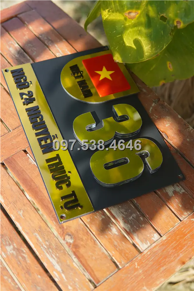 Biển Số Nhà Đẹp Hiện Đại tại Từ Sơn -Bắc Ninh Kích Thước 30x20, Số Nổi 8mm, Chữ Nổi 2mm, Chất Liệu Mica, Alu , Mực Uv, Làm Theo Yêu Cầu, Miễn Phí Thiết Kế Và Miễn Phí Vận Chuyển Tận Nhà 1 Biển Số Nhà Đẹp Hiện Đại tại Từ Sơn -Bắc Ninh
Kích Thước 30x20, Số Nổi 8mm, Chữ Nổi 2mm, Chất Liệu Mica, Alu , Mực Uv, Làm Theo Yêu Cầu, Miễn Phí Thiết Kế Và Miễn Phí Vận Chuyển Tận Nhà