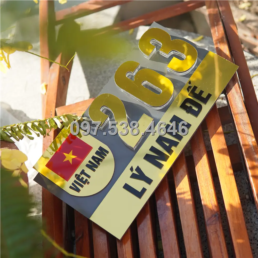 Biển Số Nhà Đẹp Hiện Đại tại Uông Bí -Quảng Ninh Kích Thước 30x20, Số Nổi 8mm, Chữ Nổi 2mm, Chất Liệu Mica, Alu , Mực Uv, Làm Theo Yêu Cầu, Miễn Phí Thiết Kế Và Miễn Phí Vận Chuyển Tận Nhà 9 Biển Số Nhà Đẹp Hiện Đại tại Uông Bí -Quảng Ninh
Kích Thước 30x20, Số Nổi 8mm, Chữ Nổi 2mm, Chất Liệu Mica, Alu , Mực Uv, Làm Theo Yêu Cầu, Miễn Phí Thiết Kế Và Miễn Phí Vận Chuyển Tận Nhà - Ảnh 9