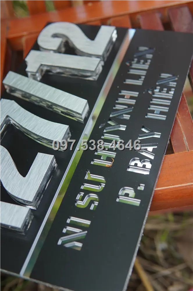Biển Số Nhà Đẹp Hiện Đại tại Thủ Dầu Một -Bình Dương Kích Thước 30x20, Số Nổi 8mm, Chữ Nổi 2mm, Chất Liệu Mica, Alu , Mực Uv, Làm Theo Yêu Cầu, Miễn Phí Thiết Kế Và Miễn Phí Vận Chuyển Tận Nhà 4 Biển Số Nhà Đẹp Hiện Đại tại Thủ Dầu Một -Bình Dương
Kích Thước 30x20, Số Nổi 8mm, Chữ Nổi 2mm, Chất Liệu Mica, Alu , Mực Uv, Làm Theo Yêu Cầu, Miễn Phí Thiết Kế Và Miễn Phí Vận Chuyển Tận Nhà - Ảnh 4