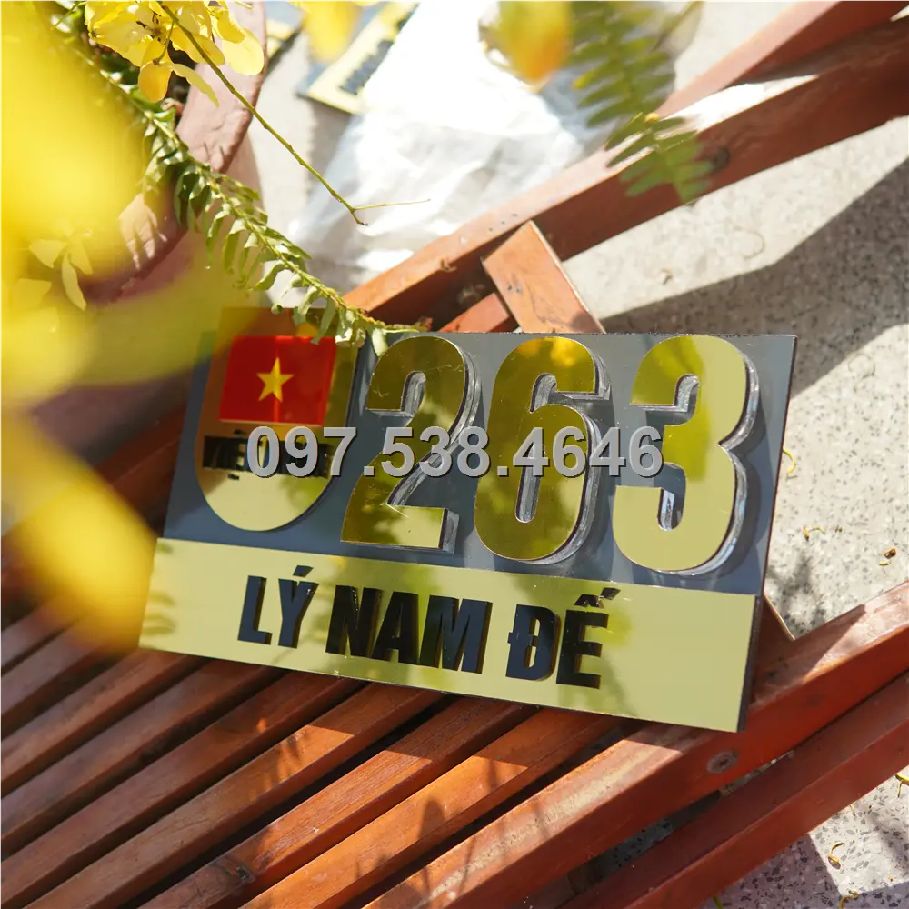 Biển Số Nhà Đẹp Hiện Đại tại Vị Thanh -Hậu Giang Kích Thước 30x20, Số Nổi 8mm, Chữ Nổi 2mm, Chất Liệu Mica, Alu , Mực Uv, Làm Theo Yêu Cầu, Miễn Phí Thiết Kế Và Miễn Phí Vận Chuyển Tận Nhà 1 Biển Số Nhà Đẹp Hiện Đại tại Vị Thanh -Hậu Giang
Kích Thước 30x20, Số Nổi 8mm, Chữ Nổi 2mm, Chất Liệu Mica, Alu , Mực Uv, Làm Theo Yêu Cầu, Miễn Phí Thiết Kế Và Miễn Phí Vận Chuyển Tận Nhà
