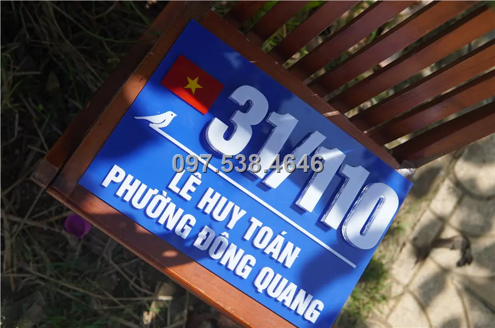 Biển Số Nhà Đẹp Hiện Đại tại Tuy Hòa -Phú Yên Kích Thước 30x20, Số Nổi 8mm, Chữ Nổi 2mm, Chất Liệu Mica, Alu , Mực Uv, Làm Theo Yêu Cầu, Miễn Phí Thiết Kế Và Miễn Phí Vận Chuyển Tận Nhà 3 Biển Số Nhà Đẹp Hiện Đại tại Tuy Hòa -Phú Yên
Kích Thước 30x20, Số Nổi 8mm, Chữ Nổi 2mm, Chất Liệu Mica, Alu , Mực Uv, Làm Theo Yêu Cầu, Miễn Phí Thiết Kế Và Miễn Phí Vận Chuyển Tận Nhà - Ảnh 3