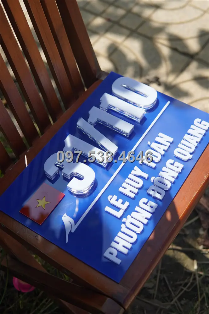 Biển Số Nhà Đẹp Hiện Đại tại Tuy Hòa -Phú Yên Kích Thước 30x20, Số Nổi 8mm, Chữ Nổi 2mm, Chất Liệu Mica, Alu , Mực Uv, Làm Theo Yêu Cầu, Miễn Phí Thiết Kế Và Miễn Phí Vận Chuyển Tận Nhà 2 Biển Số Nhà Đẹp Hiện Đại tại Tuy Hòa -Phú Yên
Kích Thước 30x20, Số Nổi 8mm, Chữ Nổi 2mm, Chất Liệu Mica, Alu , Mực Uv, Làm Theo Yêu Cầu, Miễn Phí Thiết Kế Và Miễn Phí Vận Chuyển Tận Nhà - Ảnh 2