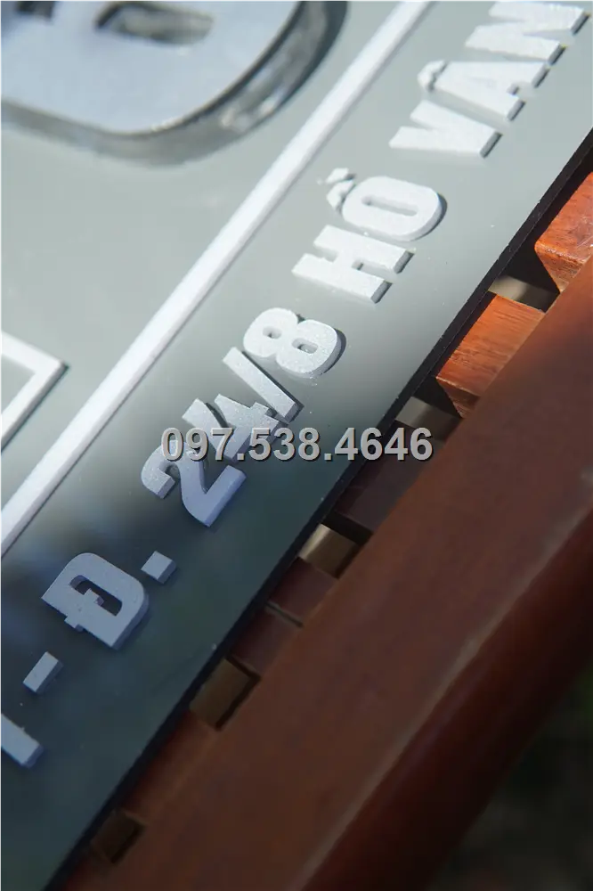 Biển Số Nhà Đẹp Hiện Đại tại Tuyên Quang Kích Thước 30x20, Số Nổi 8mm, Chữ Nổi 2mm, Chất Liệu Mica, Alu , Mực Uv, Làm Theo Yêu Cầu, Miễn Phí Thiết Kế Và Miễn Phí Vận Chuyển Tận Nhà 7 Biển Số Nhà Đẹp Hiện Đại tại Tuyên Quang
Kích Thước 30x20, Số Nổi 8mm, Chữ Nổi 2mm, Chất Liệu Mica, Alu , Mực Uv, Làm Theo Yêu Cầu, Miễn Phí Thiết Kế Và Miễn Phí Vận Chuyển Tận Nhà - Ảnh 7