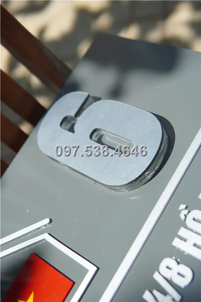 Biển Số Nhà Đẹp Hiện Đại tại Tuyên Quang Kích Thước 30x20, Số Nổi 8mm, Chữ Nổi 2mm, Chất Liệu Mica, Alu , Mực Uv, Làm Theo Yêu Cầu, Miễn Phí Thiết Kế Và Miễn Phí Vận Chuyển Tận Nhà 5 Biển Số Nhà Đẹp Hiện Đại tại Tuyên Quang
Kích Thước 30x20, Số Nổi 8mm, Chữ Nổi 2mm, Chất Liệu Mica, Alu , Mực Uv, Làm Theo Yêu Cầu, Miễn Phí Thiết Kế Và Miễn Phí Vận Chuyển Tận Nhà - Ảnh 5