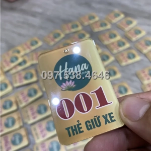 Thẻ Giữ Xe Mica Logo Treo Theo Yêu Cầu, Giá Xưởng, Cắt Laser, Mica Trong Suốt Dày 4mm , kích thước 4.5x5.5 cm , Giá Tận Gốc, Free Ship Từ 30 Cái