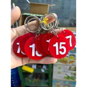 Thẻ Mica Đỏ Có Lỗ Móc Khóa - Tròn 4cm Đổ Tươi - Chống Nước - Làm Theo Yêu Cầu - In Uv 1