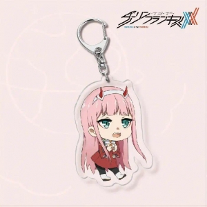 02 Zero Two Anime Figures Keychain Darling In The Franxx Lic Key Chain For Car Bag Keys Móc Khóa In Theo Yêu Cầu, Chất Liệu Mica Trong Suốt In 2 Mặt , Dày 4mm
