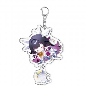 1pc Anime Game Genshin Impact Arlecchino Navia Pendant Keyring Women Men Backpacks Car Móc Khóa In Theo Yêu Cầu, Chất Liệu Mica Trong Suốt In 2 Mặt , Dày 4mm