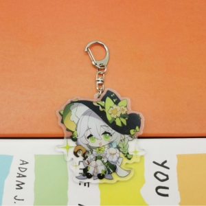 1pcs Anime Game Genshin Impact Little Witch Klee Nahida Boy Keychain Keychain Women's Acrylic Móc Khóa In Theo Yêu Cầu, Chất Liệu Mica Trong Suốt In 2 Mặt , Dày 4mm