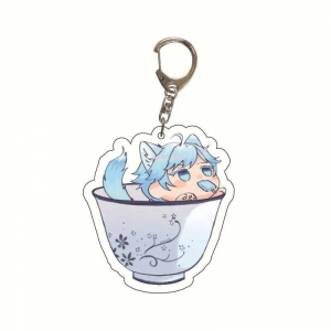 1pcs Anime Game Genshin Impact Teacup Venti Xiao Girl Boy Decorative Keychain Móc Khóa In Theo Yêu Cầu, Chất Liệu Mica Trong Suốt In 2 Mặt , Dày 4mm