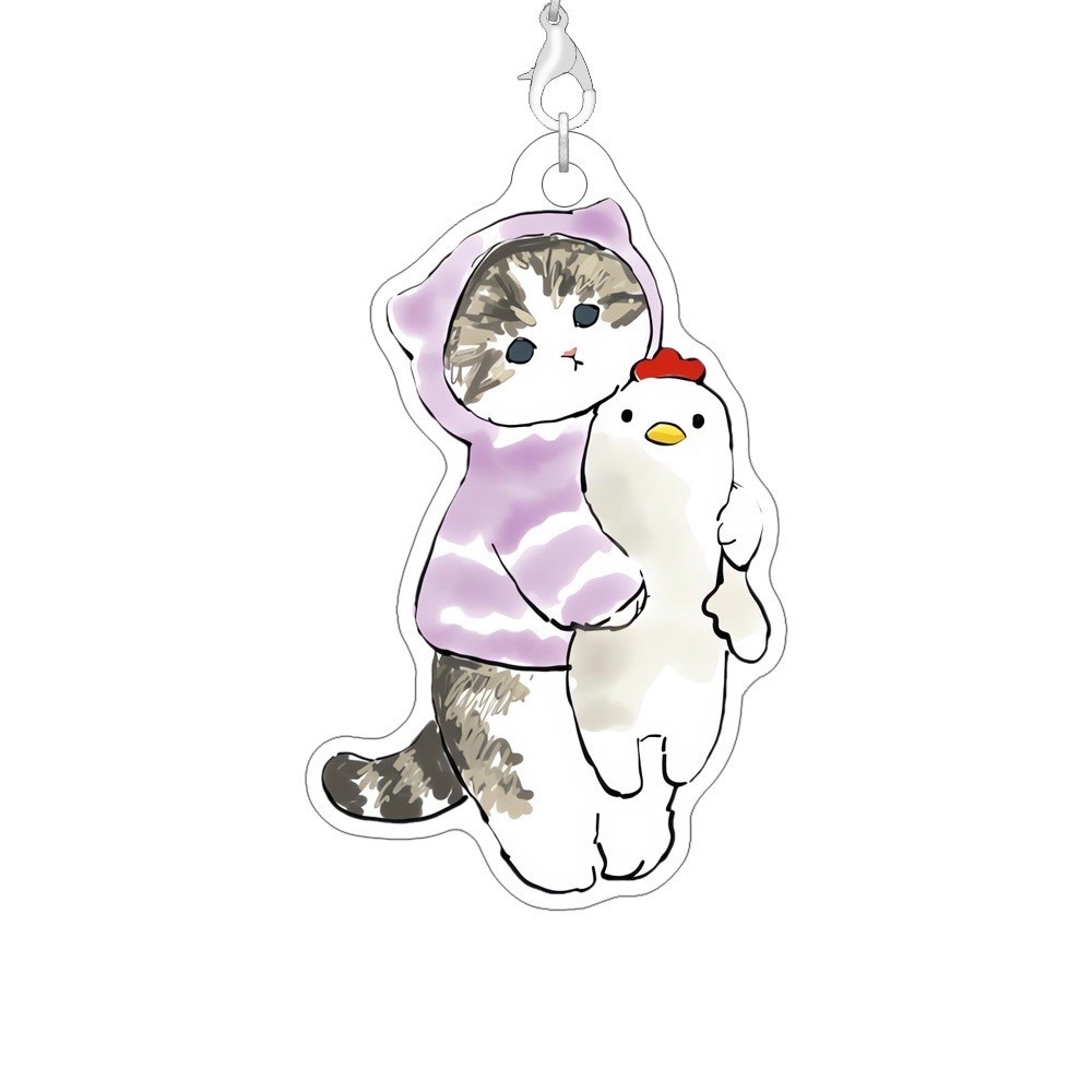 55mm Mifusand Cute Cat Cartoon Acrylic Phone Strap Móc Khóa In Theo Yêu Cầu, Chất Liệu Mica Trong Suốt In 2 Mặt , Dày 4mm 3 55mm Mifusand Cute Cat Cartoon Acrylic Phone Strap Móc Khóa In Theo Yêu Cầu, Chất Liệu Mica Trong Suốt In 2 Mặt , Dày 4mm - Ảnh 3
