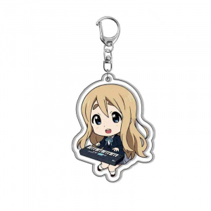 5cm Cute Girls K-on! Hirasawa Yui Akiyama Mio Acryic Anime Keychain Cartoon Keyring Bag Parts Móc Khóa In Theo Yêu Cầu, Chất Liệu Mica Trong Suốt In 2 Mặt , Dày 4mm