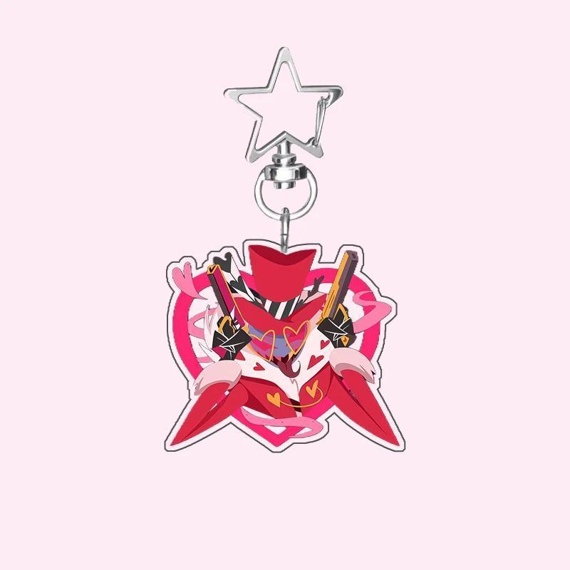 6cm Anime Character Heart-shaped Design Acrylic Bag Decoration Hazbin Hotel Charlie Alastor Móc Khóa In Theo Yêu Cầu, Chất Liệu Mica Trong Suốt In 2 Mặt , Dày 4mm 3 6cm Anime Character Heart-shaped Design Acrylic Bag Decoration Hazbin Hotel Charlie Alastor Móc Khóa In Theo Yêu Cầu, Chất Liệu Mica Trong Suốt In 2 Mặt , Dày 4mm - Ảnh 3