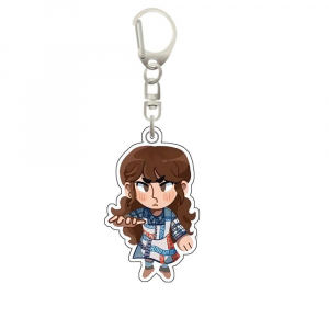 Acrylic Keychain For Stranger Season 5 Dustin Lucas Max Figure Keyring Backpack Collectible Móc Khóa In Theo Yêu Cầu, Chất Liệu Mica Trong Suốt In 2 Mặt , Dày 4mm