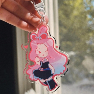 Alien Stage Bunny Acrylic Keychain Anime Cartoon Style Collectible Key Ring For Fans Móc Khóa In Theo Yêu Cầu, Chất Liệu Mica Trong Suốt In 2 Mặt , Dày 4mm