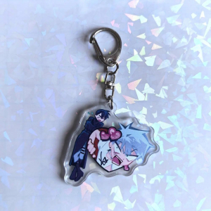Anime Alien Stage Ivan & Till Keychain Heart Bow Phone Charm Beaded Keychain Versatile Ation Móc Khóa In Theo Yêu Cầu, Chất Liệu Mica Trong Suốt In 2 Mặt , Dày 4mm