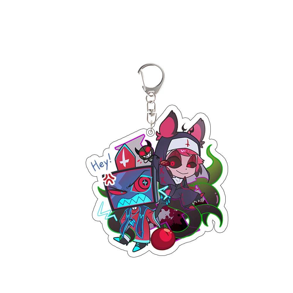 Anime Cartoon Mica Keychain Hazbin Hotel Vox Alastor Key Chain Keychain Accessories Móc Khóa In Theo Yêu Cầu, Chất Liệu Mica Trong Suốt In 2 Mặt , Dày 4mm 2 Anime Cartoon Mica Keychain Hazbin Hotel Vox Alastor Key Chain Keychain Accessories Móc Khóa In Theo Yêu Cầu, Chất Liệu Mica Trong Suốt In 2 Mặt , Dày 4mm - Ảnh 2
