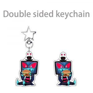 Anime Cartoon Mica Keychain Hazbin Hotel Vox Charlie Morningstar Keychain Móc Khóa In Theo Yêu Cầu, Chất Liệu Mica Trong Suốt In 2 Mặt , Dày 4mm