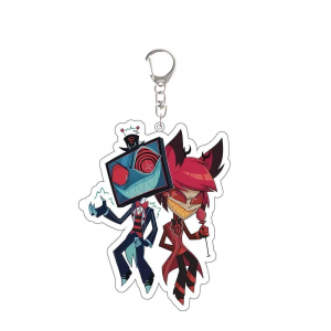 Anime Cartoon Mica Keychain Hazbin Hotel Vox Alastor Key Chain Keychain Accessories Móc Khóa In Theo Yêu Cầu, Chất Liệu Mica Trong Suốt In 2 Mặt , Dày 4mm