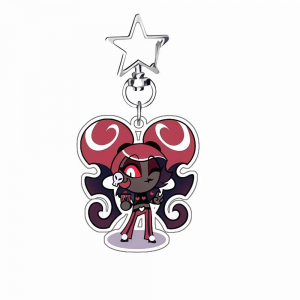 Anime Cartoons Mica Keychain For Hazbin Hotel Velvette Alastor Vox Mica Mica Keychain Móc Khóa In Theo Yêu Cầu, Chất Liệu Mica Trong Suốt In 2 Mặt , Dày 4mm