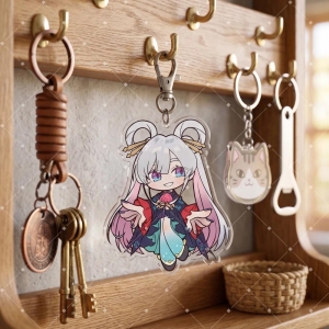 Anime Cosmic Princess Kaguya! 6cm Kaguya Siukayori Iroha Mica Keychain Holder Cute Model Gift Móc Khóa In Theo Yêu Cầu, Chất Liệu Mica Trong Suốt In 2 Mặt , Dày 4mm