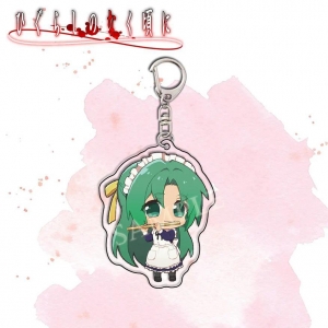 Anime Higurashi When They Cry Mica Keychain Cute Ryugu Rena Furude Rika Key Chain Keyring Móc Khóa In Theo Yêu Cầu, Chất Liệu Mica Trong Suốt In 2 Mặt , Dày 4mm