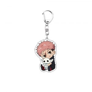 Anime Jujutsu Kaisen Yuji Itadori Satoru Gojo 6cm Mica Holder Mica Charm Car Keychain Móc Khóa In Theo Yêu Cầu, Chất Liệu Mica Trong Suốt In 2 Mặt , Dày 4mm