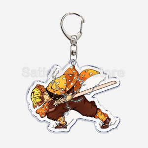 Anime Keychain Demon Slayer Zenitsu Kimetsu No Yaiba Nezuko Key Pendant Accessories Móc Khóa In Theo Yêu Cầu, Chất Liệu Mica Trong Suốt In 2 Mặt , Dày 4mm