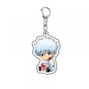 Anime Keychain Okita Sougo Cartoon Keyring Bag Tag Baji Móc Khóa In Theo Yêu Cầu, Chất Liệu Mica Trong Suốt In 2 Mặt , Dày 4mm