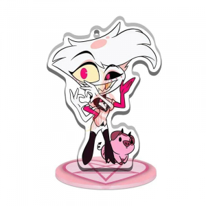Anime Vaggie Dust Alastor Devil Girl Hotel Acrylic Standing Sign Desktops Fan Collection Toy Móc Khóa In Theo Yêu Cầu, Chất Liệu Mica Trong Suốt In 2 Mặt , Dày 4mm