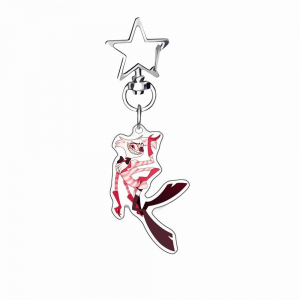 Animemicas Acrylic Key Buckle For Hazbin Hotel Lucifer Vaggie Alastor Charlie Husk Acrylic Móc Khóa In Theo Yêu Cầu, Chất Liệu Mica Trong Suốt In 2 Mặt , Dày 4mm