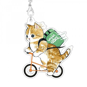 Arynlp Phone Strap Mifusand Cartoon Cat Lanyard Cute Acrylic Bag Charms Phone Accessories Nlp Móc Khóa In Theo Yêu Cầu, Chất Liệu Mica Trong Suốt In 2 Mặt , Dày 4mm