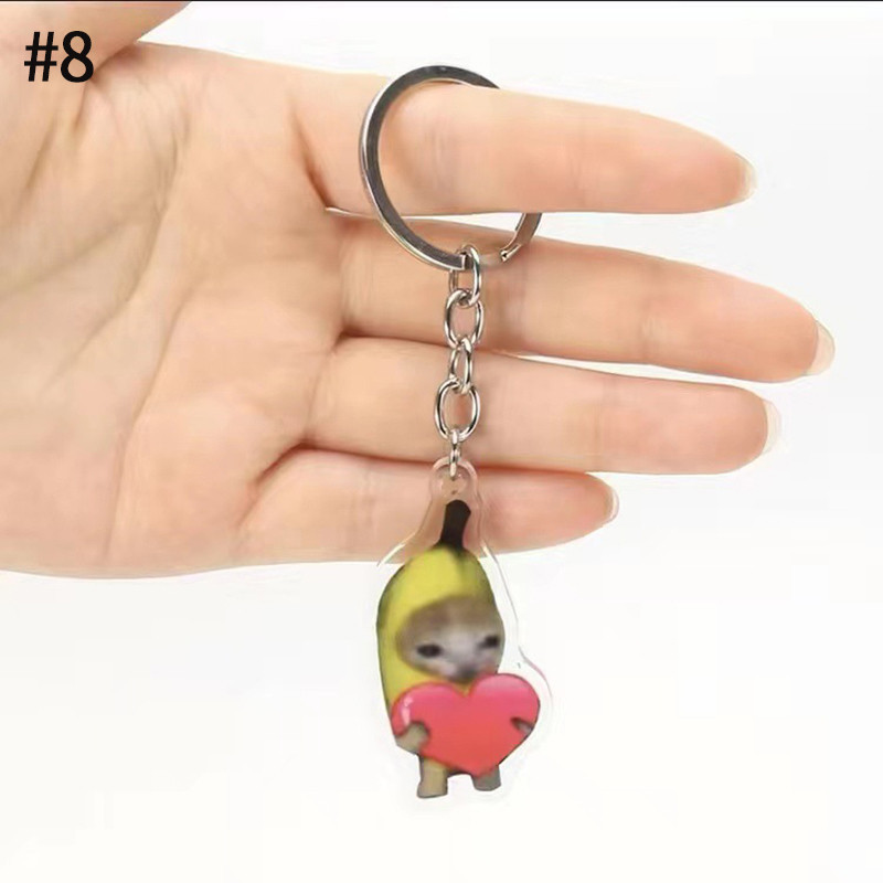 Banana Cat Keychain Keychain Funny Emoji Keychain Mica Key Ring Student Bag Pendant Gift Móc Khóa In Theo Yêu Cầu, Chất Liệu Mica Trong Suốt In 2 Mặt , Dày 4mm 4 Banana Cat Keychain Keychain Funny Emoji Keychain Mica Key Ring Student Bag Pendant Gift Móc Khóa In Theo Yêu Cầu, Chất Liệu Mica Trong Suốt In 2 Mặt , Dày 4mm - Ảnh 4