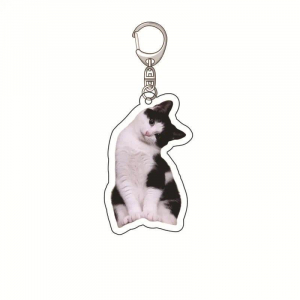 Banana Cat Kitten Happy Hamster Acrylic Keychain Charms Pendantmica Accessorie Keychain Móc Khóa In Theo Yêu Cầu, Chất Liệu Mica Trong Suốt In 2 Mặt , Dày 4mm