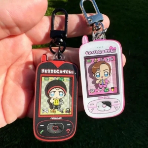 Breaking Bad Saul Goodman Jesse Pinkman Tamagotchi Virtual Pet Phone Kawaii Mica Keychain Móc Khóa In Theo Yêu Cầu, Chất Liệu Mica Trong Suốt In 2 Mặt , Dày 4mm