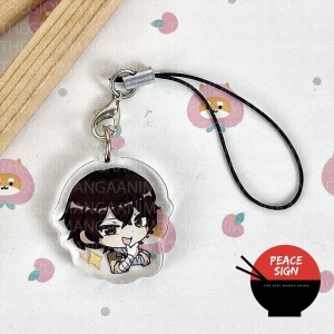 Bungou Stray Dogs Phone Lanyard Lost Writer Ver Expression Mica In Acrylic Printed With Cute Móc Khóa In Theo Yêu Cầu, Chất Liệu Mica Trong Suốt In 2 Mặt , Dày 4mm