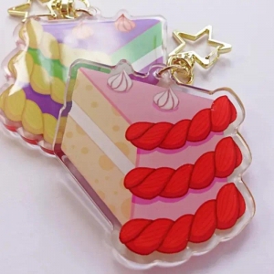 Cake At Stake - Yoylecake - Bfdi Keychain - Double-sided Acrylic Kawaii Pendant Móc Khóa In Theo Yêu Cầu, Chất Liệu Mica Trong Suốt In 2 Mặt , Dày 4mm