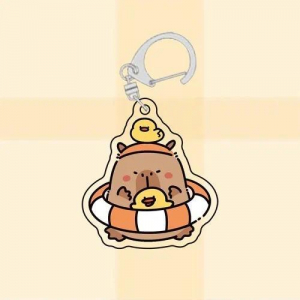 Capybara Sweet Creature Crylic Mica S Animation Products S Cultural Creativity Key Ring Móc Khóa In Theo Yêu Cầu, Chất Liệu Mica Trong Suốt In 2 Mặt , Dày 4mm