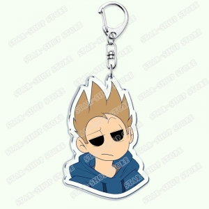 Cartoon Anime Eddsworld Tord Keychain Accessories Bag Comic Ringo Edds Meme Transparent Mica Móc Khóa In Theo Yêu Cầu, Chất Liệu Mica Trong Suốt In 2 Mặt , Dày 4mm