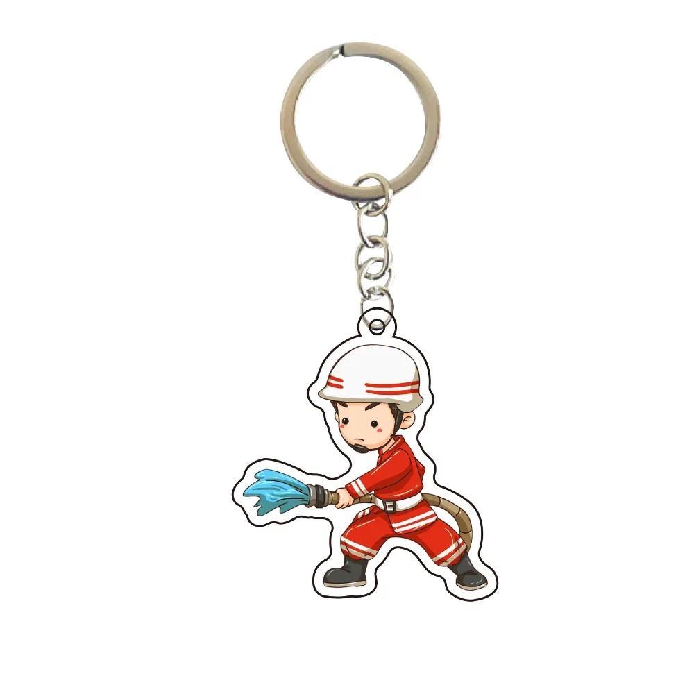 Cartoon Police Cute Keychain Character Firefighter Ffic Police Bag Hanging Face Keychain Móc Khóa In Theo Yêu Cầu, Chất Liệu Mica Trong Suốt In 2 Mặt , Dày 4mm 2 Cartoon Police Cute Keychain Character Firefighter Ffic Police Bag Hanging Face Keychain Móc Khóa In Theo Yêu Cầu, Chất Liệu Mica Trong Suốt In 2 Mặt , Dày 4mm - Ảnh 2