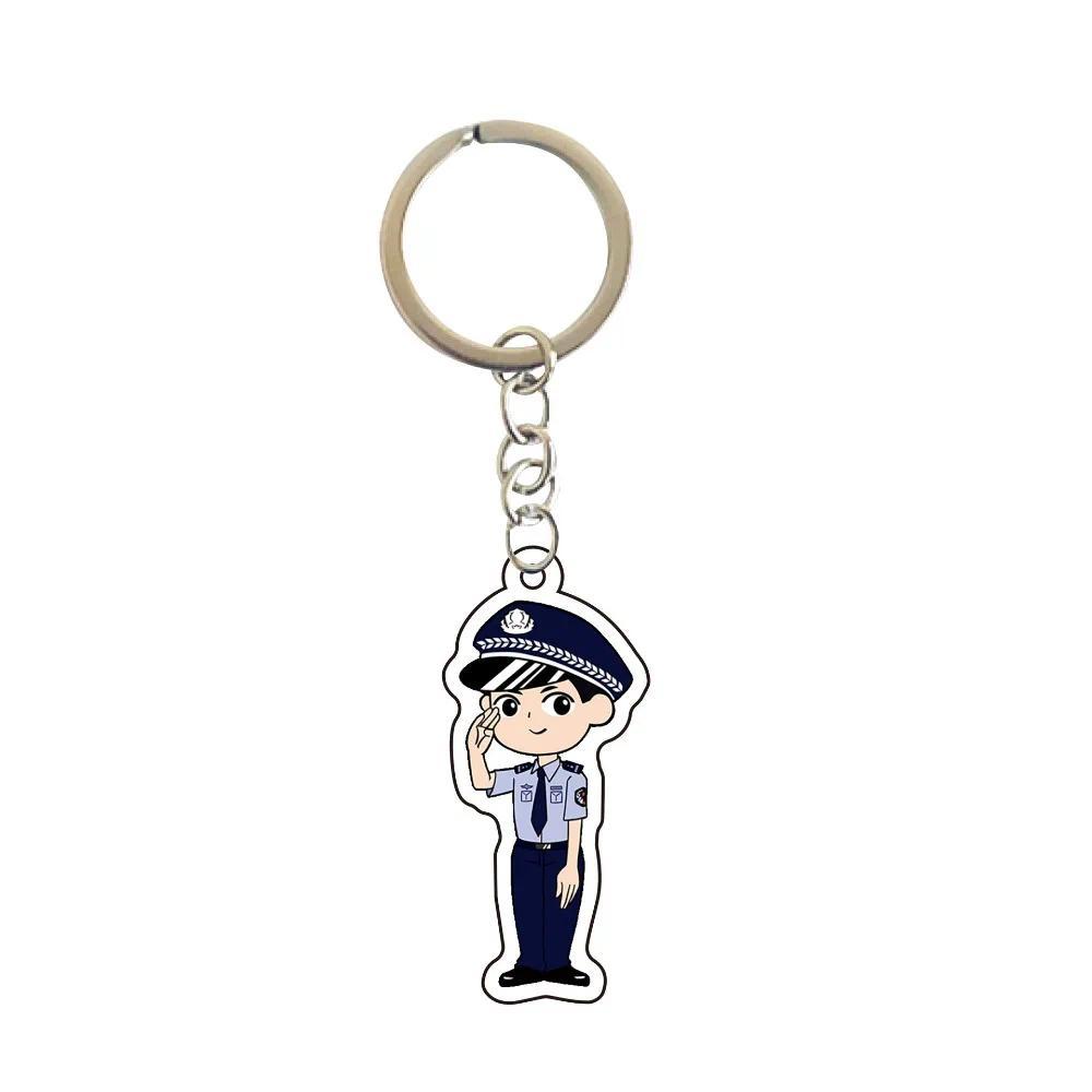 Cartoon Police Cute Keychain Character Firefighter Ffic Police Bag Hanging Face Keychain Móc Khóa In Theo Yêu Cầu, Chất Liệu Mica Trong Suốt In 2 Mặt , Dày 4mm 4 Cartoon Police Cute Keychain Character Firefighter Ffic Police Bag Hanging Face Keychain Móc Khóa In Theo Yêu Cầu, Chất Liệu Mica Trong Suốt In 2 Mặt , Dày 4mm - Ảnh 4
