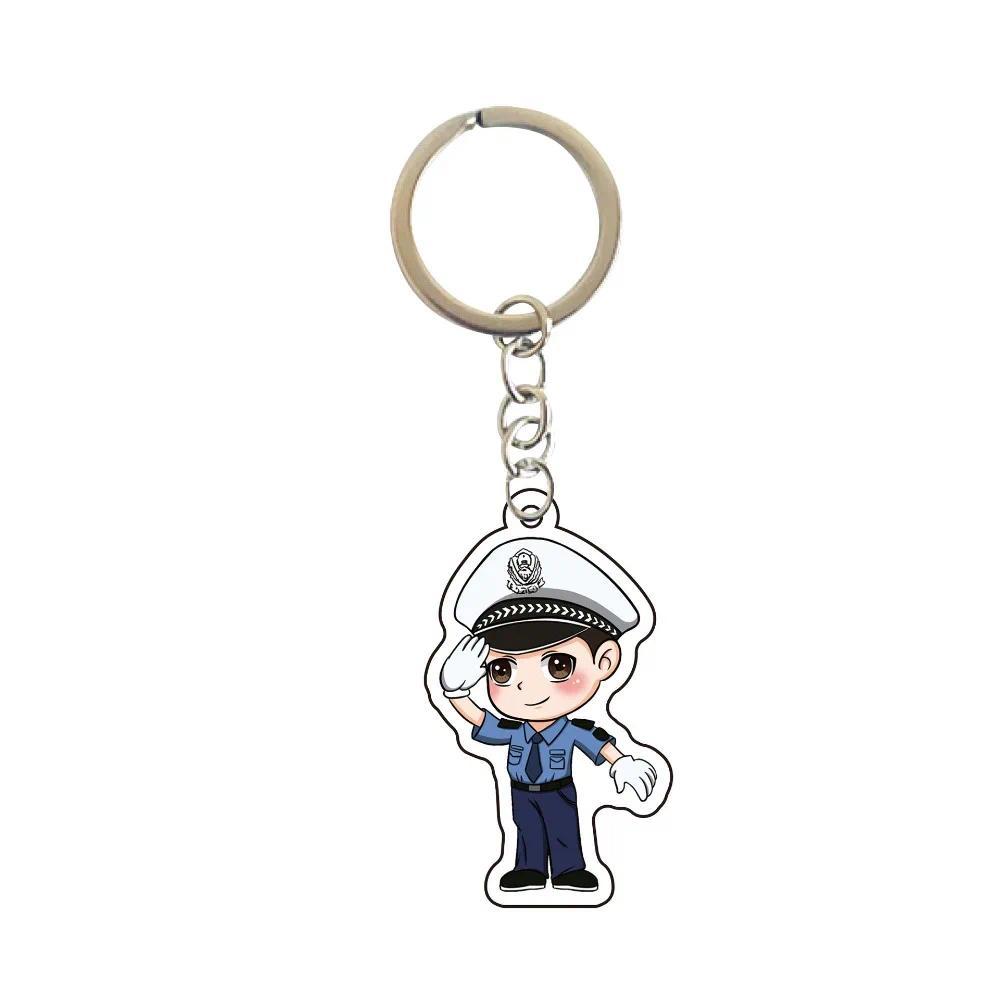 Cartoon Police Cute Keychain Character Firefighter Ffic Police Bag Hanging Face Keychain Móc Khóa In Theo Yêu Cầu, Chất Liệu Mica Trong Suốt In 2 Mặt , Dày 4mm 8 Cartoon Police Cute Keychain Character Firefighter Ffic Police Bag Hanging Face Keychain Móc Khóa In Theo Yêu Cầu, Chất Liệu Mica Trong Suốt In 2 Mặt , Dày 4mm - Ảnh 8