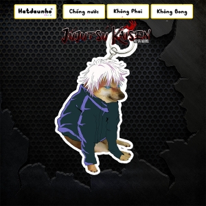 Cheems Meme Keychain With Cheems Gojo Character, Cute Keychain, Funny Jujutsukaisen Keychain, Móc Khóa In Theo Yêu Cầu, Chất Liệu Mica Trong Suốt In 2 Mặt , Dày 4mm