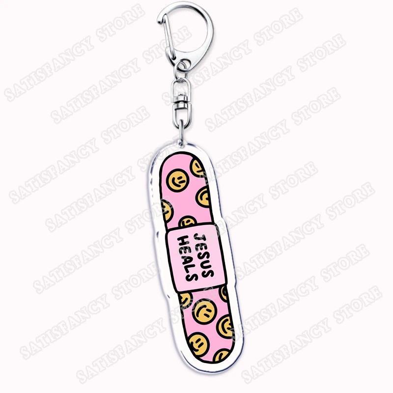 Christian Style Pink Jesus Keychain, Women's Bag, Bible Symbol, Church, Hope And Blessings, Móc Khóa In Theo Yêu Cầu, Chất Liệu Mica Trong Suốt In 2 Mặt , Dày 4mm 2 Christian Style Pink Jesus Keychain, Women's Bag, Bible Symbol, Church, Hope And Blessings, Móc Khóa In Theo Yêu Cầu, Chất Liệu Mica Trong Suốt In 2 Mặt , Dày 4mm - Ảnh 2